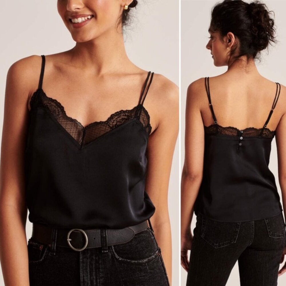 Abercrombie & Fitch Lace Trim Double Strap Cami